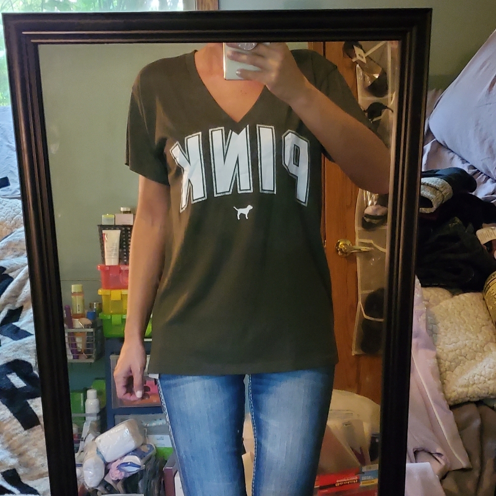 Pink v neck tee